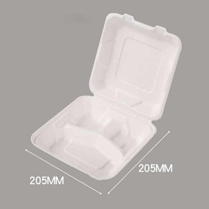 Biodegradable / Sugarcane food container with lid from  disposablesInc.com. The best import service in China. Import your disposable items from us.